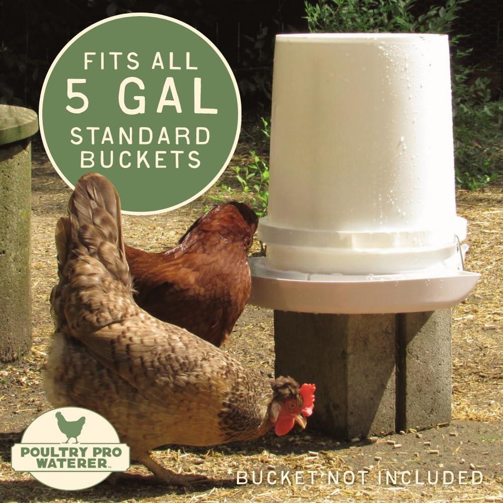 Alimentador de Agua para Aves de Corral 5 Galones PVC Blanco