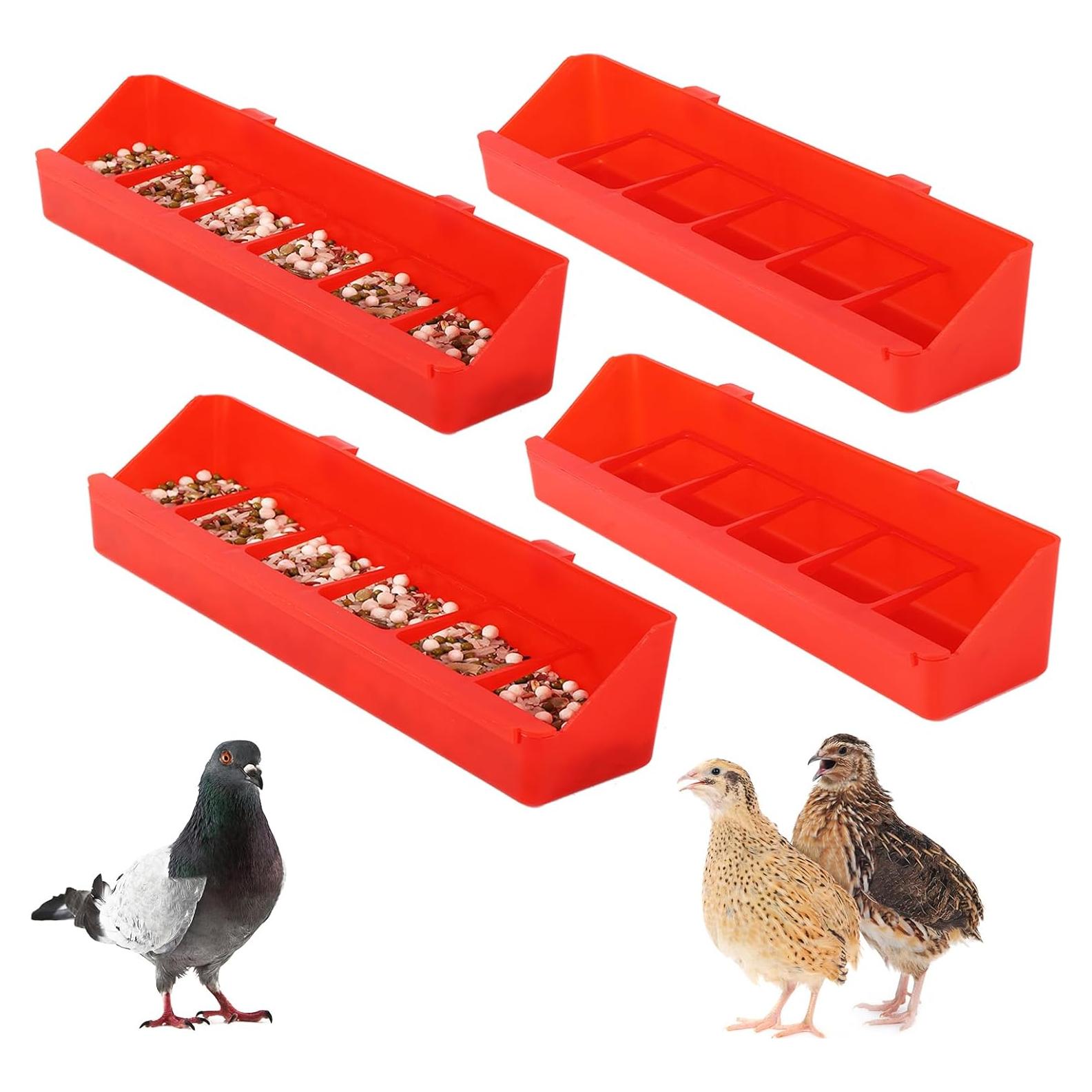 Paquete de 4 Comederos para Aves TOHONGADON 26x7x6cm