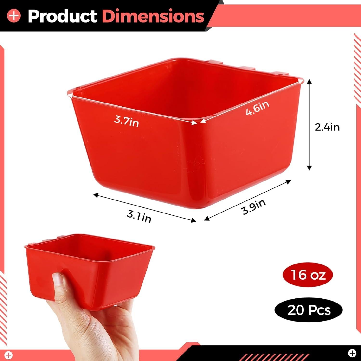 20 Tazas de Alimentación Colgantes Tideme para Aves 473 ml