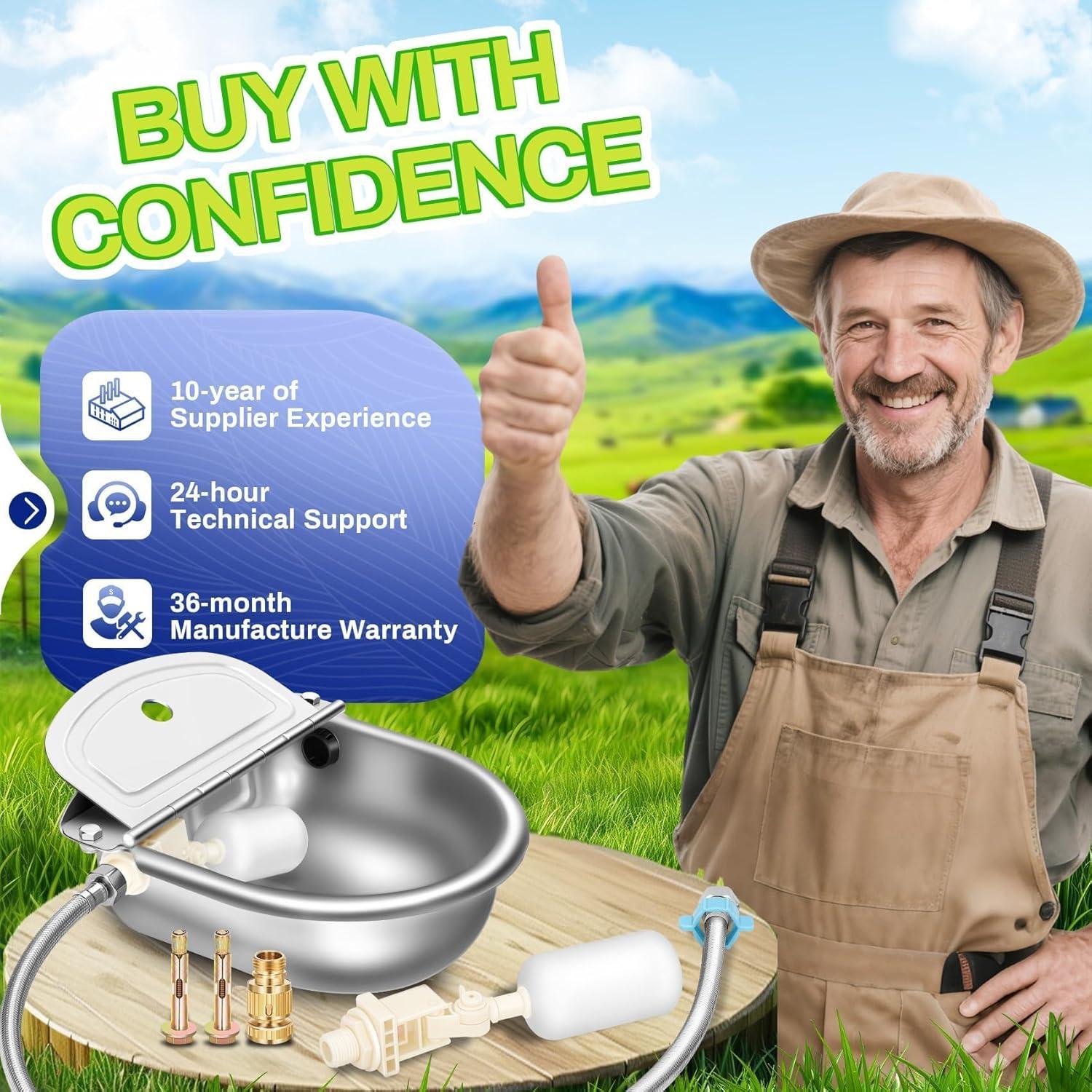 Tazón Automático de Agua Ademon 25x27cm Acero Inoxidable 304