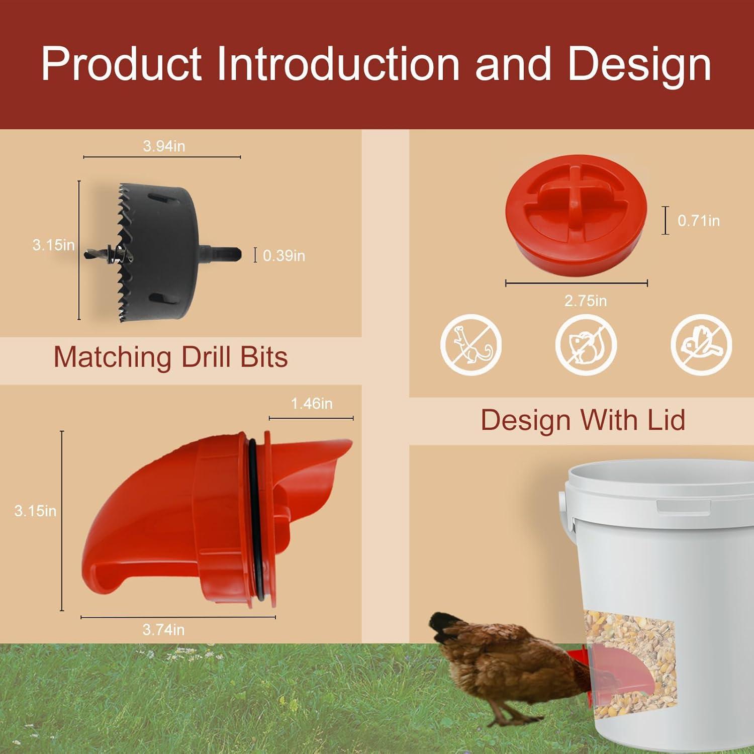 Juego Comedero y Bebedero Automático para Pollos Aopchry 8 Tazas