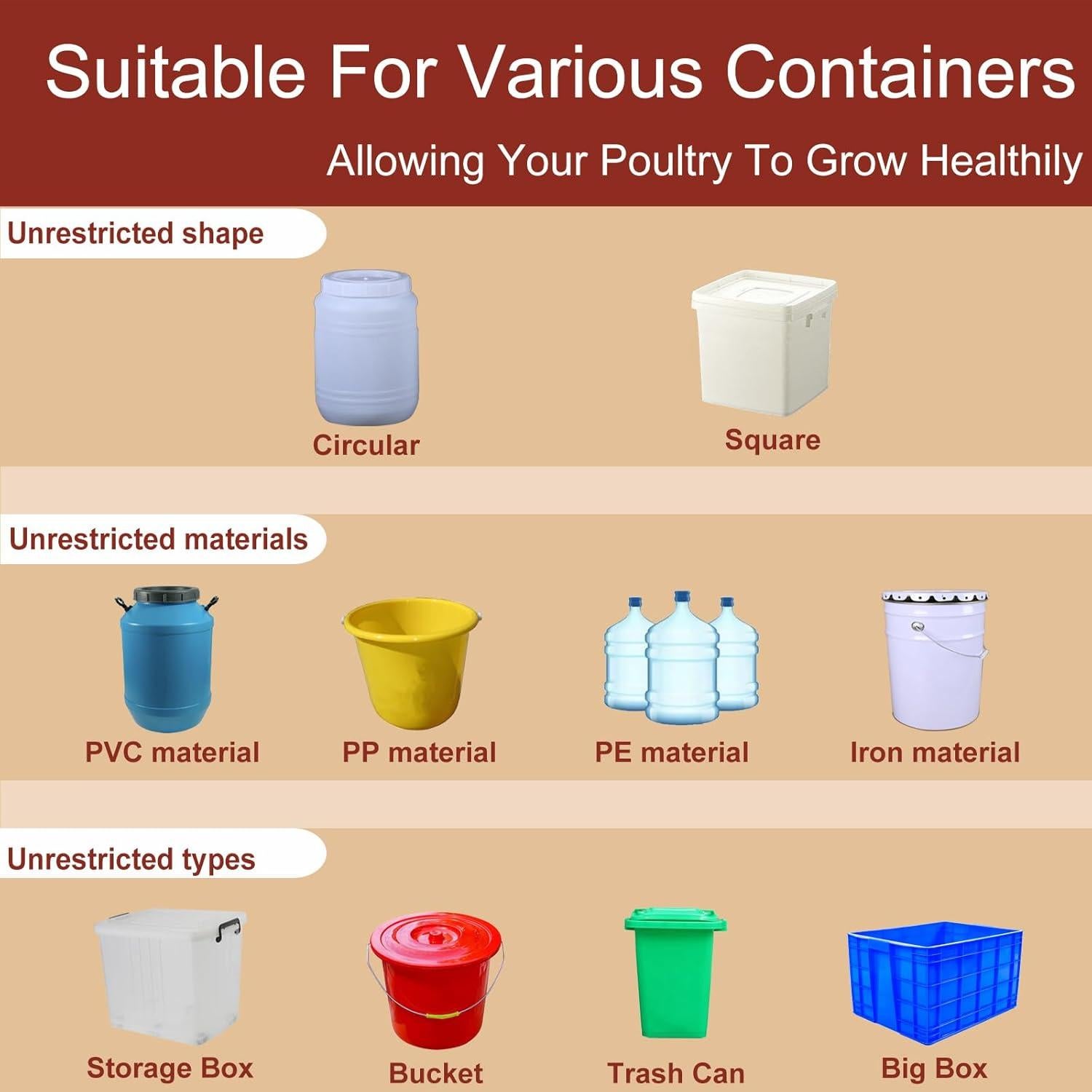 Juego Comedero y Bebedero Automático para Pollos Aopchry 8 Tazas