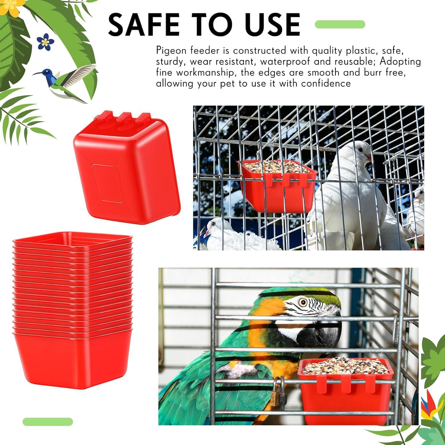 Maxdot 50 Tazas Comedero Colgante para Aves 0.47L Rojo