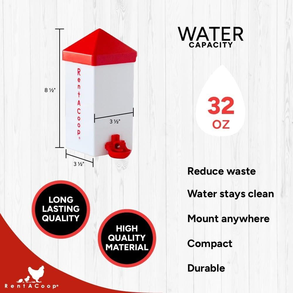 Bebedero Automático RentACoop 1L con 2 Picos para Aves