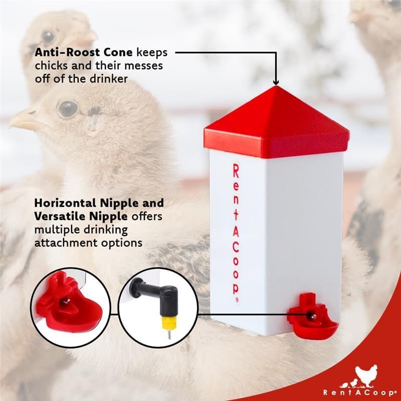 Bebedero Automático RentACoop 1L con 2 Picos para Aves