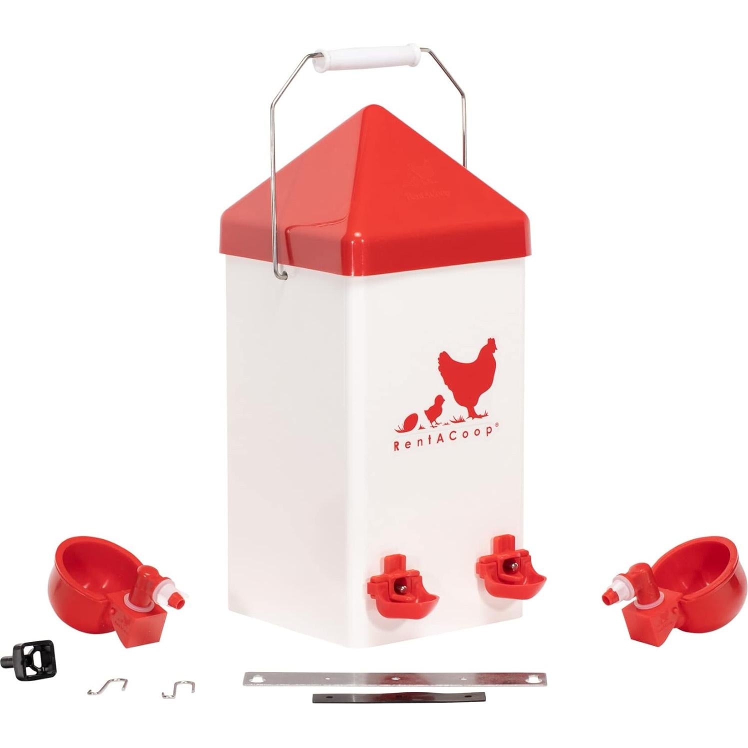 Bebedero Automático para Pollos RentACoop 3.78L con 2 Tazas