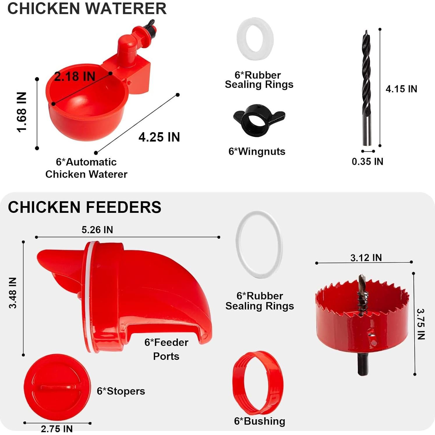 Kit de Alimentador y Bebedero Automático para Pollos GUGULL