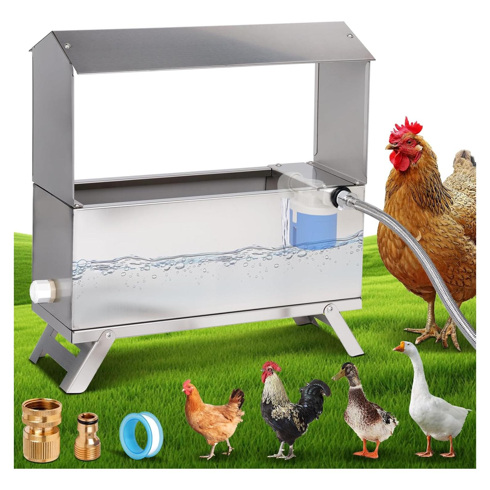 Dispensador Automático de Agua para Pollos LZWUNYXE 6L Acero Inoxidable