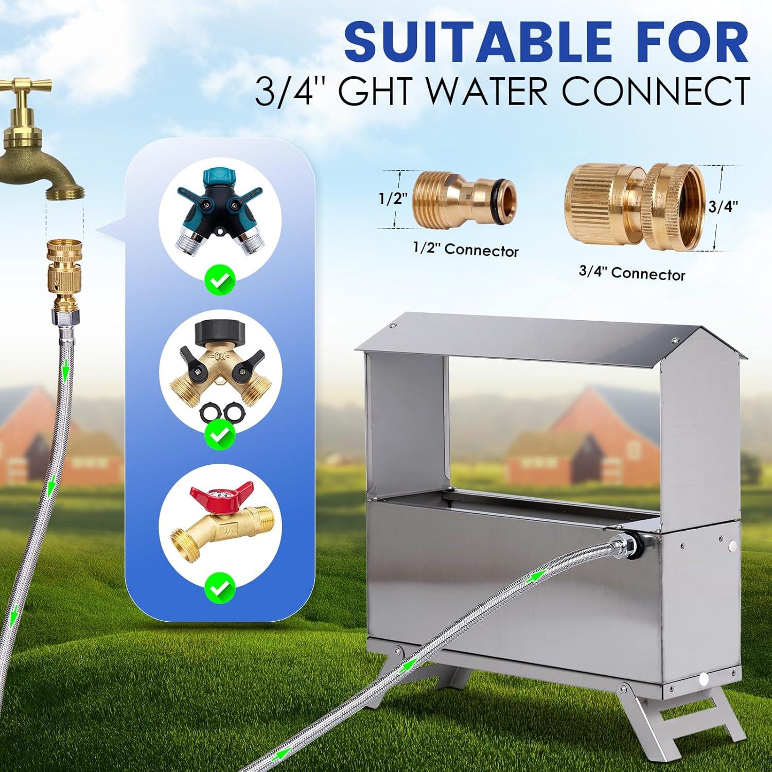 Dispensador Automático de Agua para Pollos LZWUNYXE 6L Acero Inoxidable