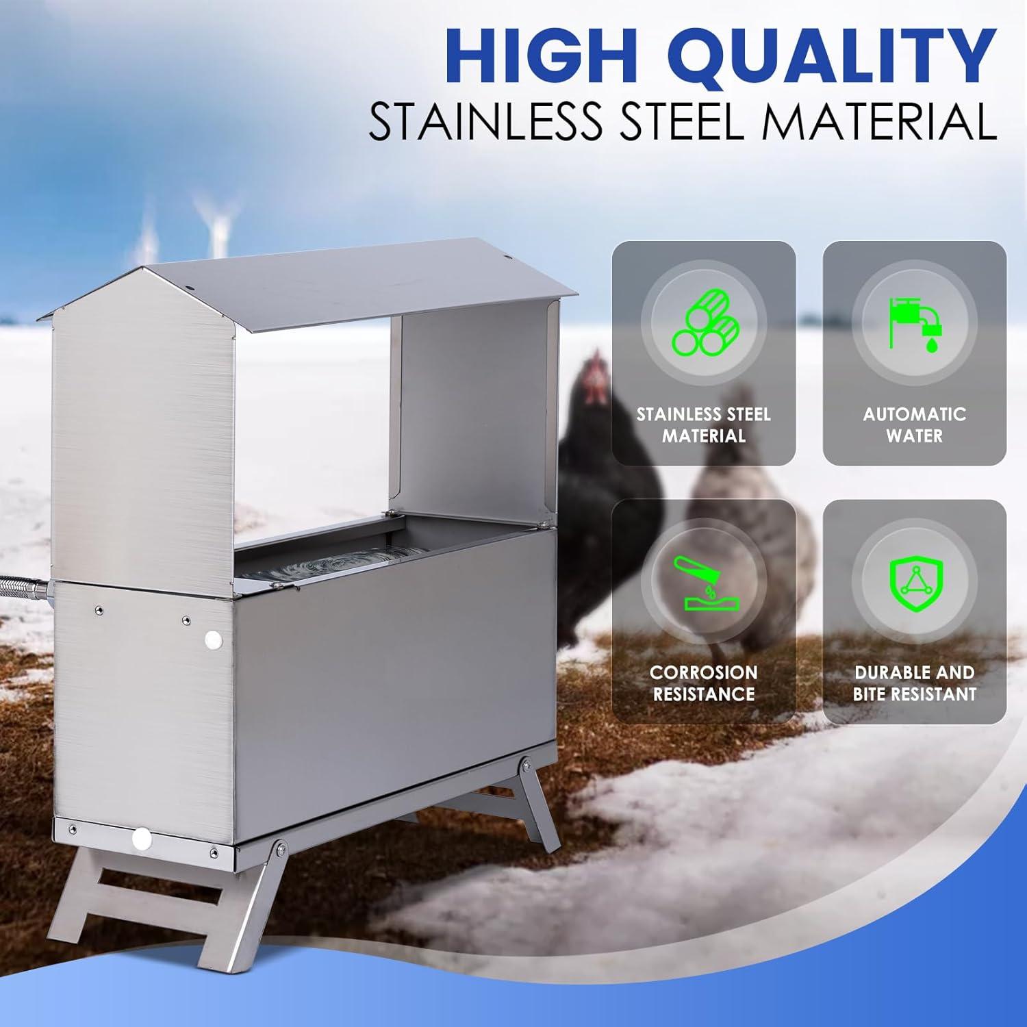 Dispensador Automático de Agua para Pollos LZWUNYXE 6L Acero Inoxidable