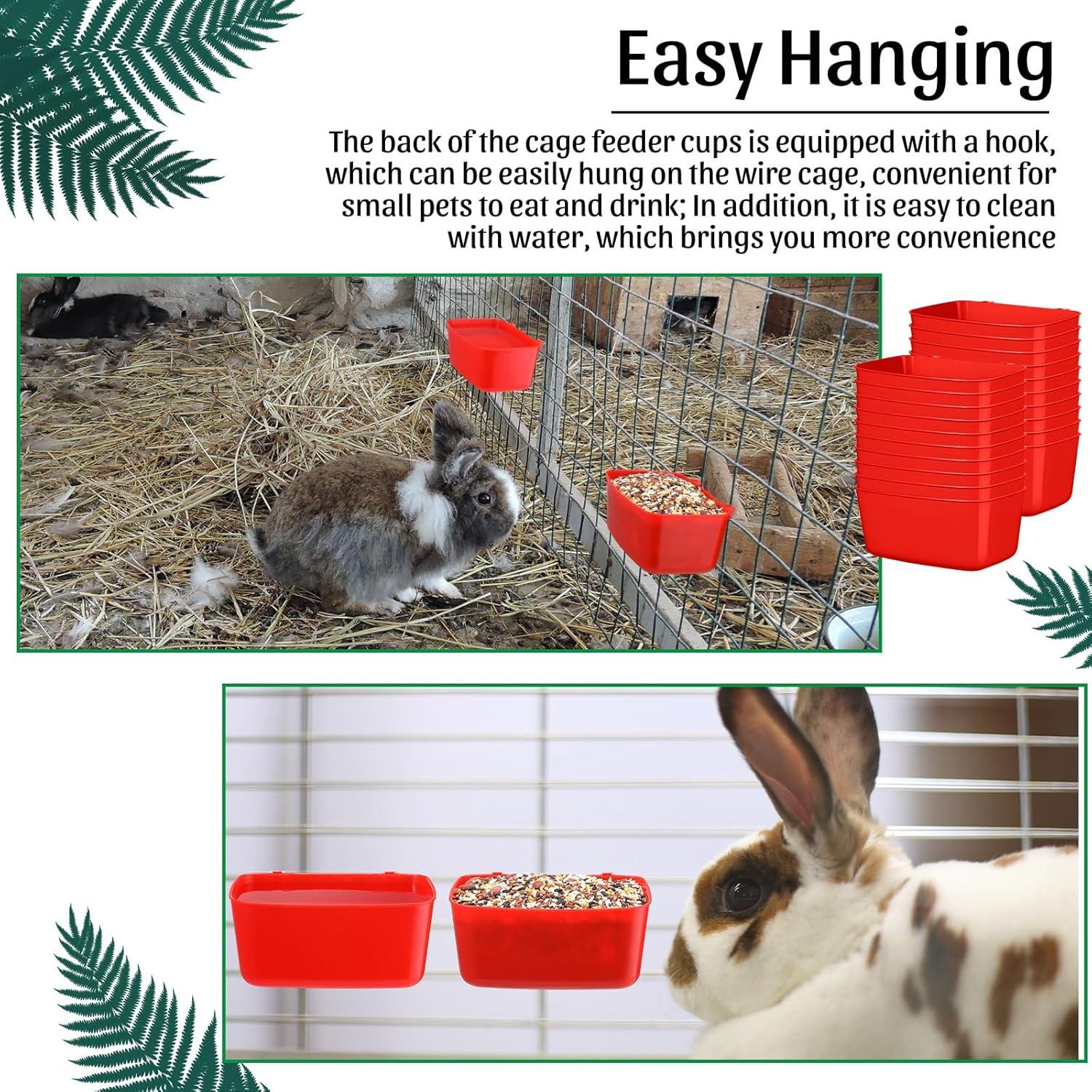 20 Tazas de Alimentación para Aves Zhehao 18 oz Plástico Rojo