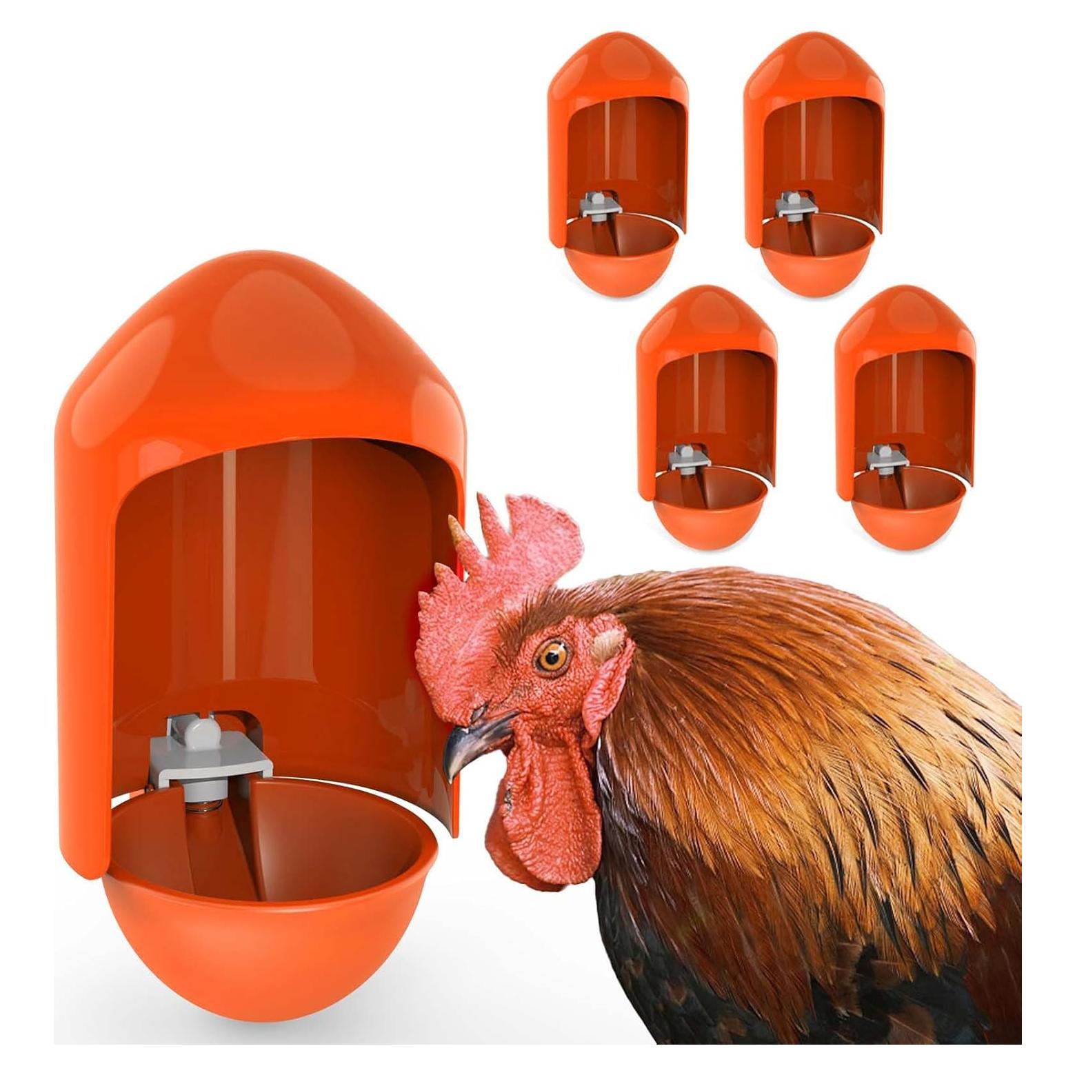 Tazas Automáticas para Beber Agua de Aves de Corral LEWINHOOK - Paquete de 5, 7.37 cm