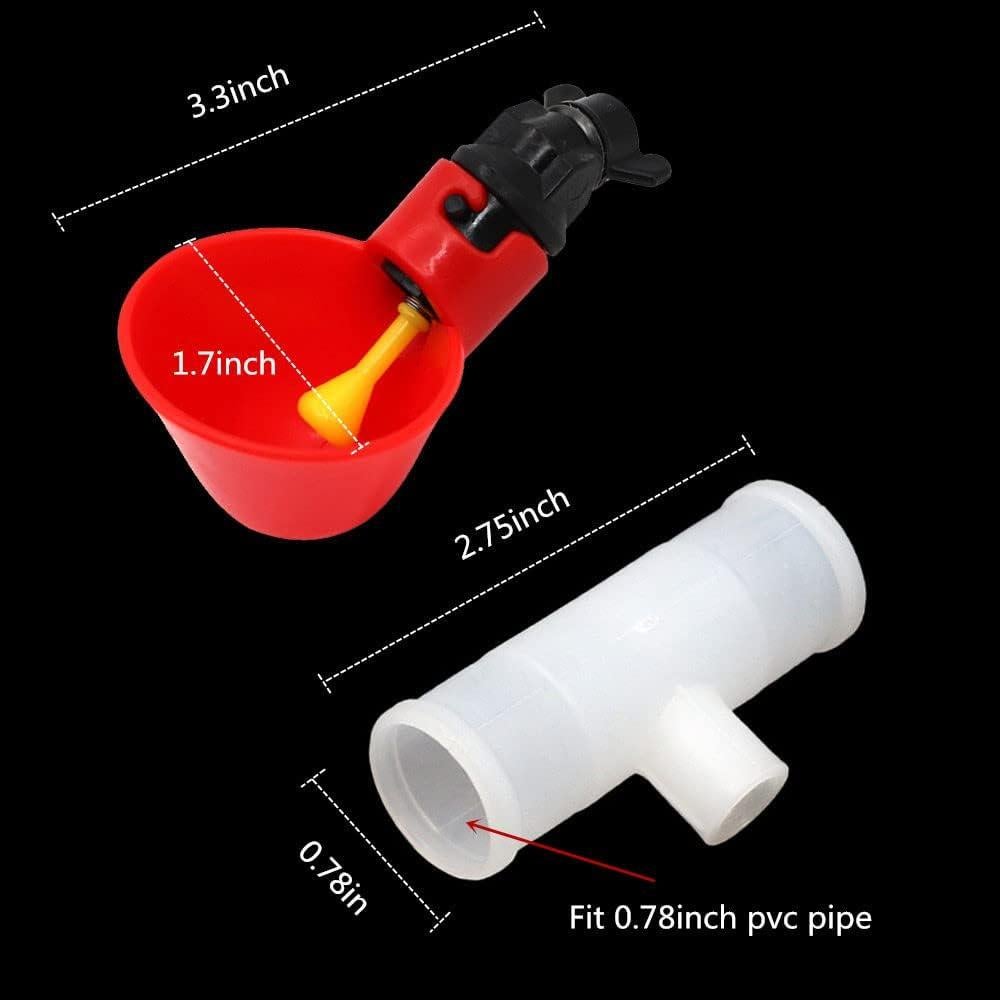 10 Copas Automáticas para Beber Aves Plzoslly 8x5cm