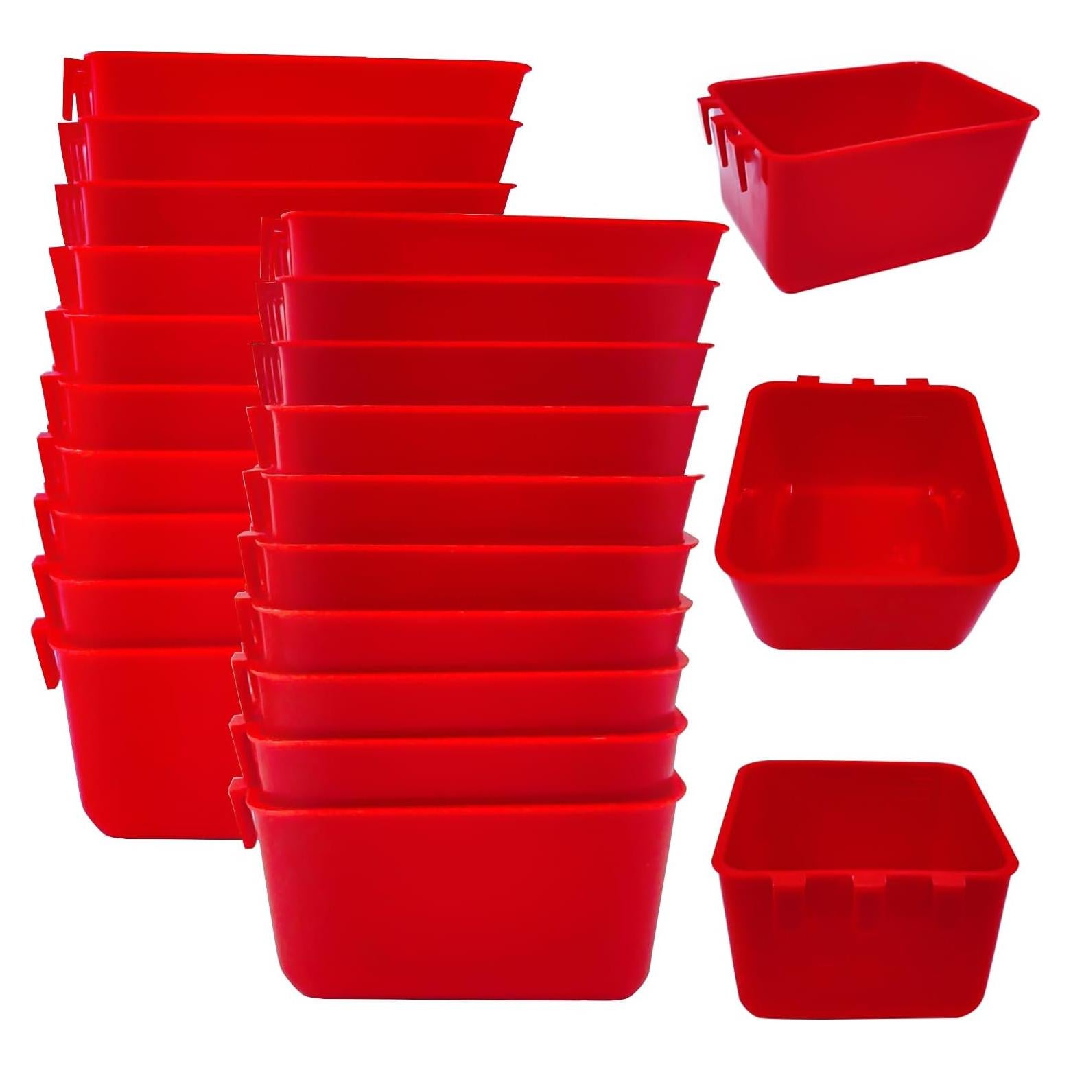 20 Tazas de Alimentación para Aves Rojo 250 ml - Hefei Mengku