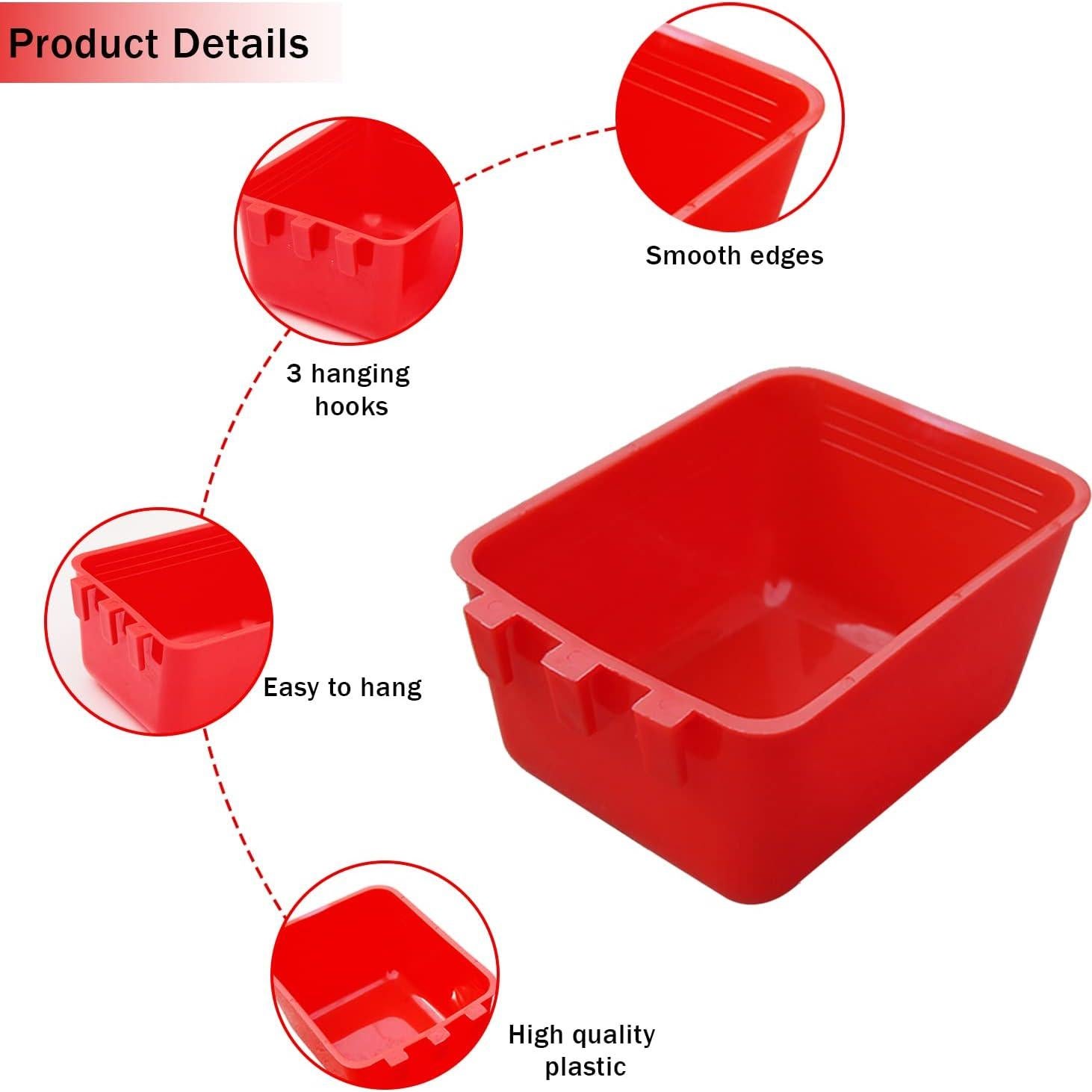 20 Tazas de Alimentación para Aves Rojo 250 ml - Hefei Mengku