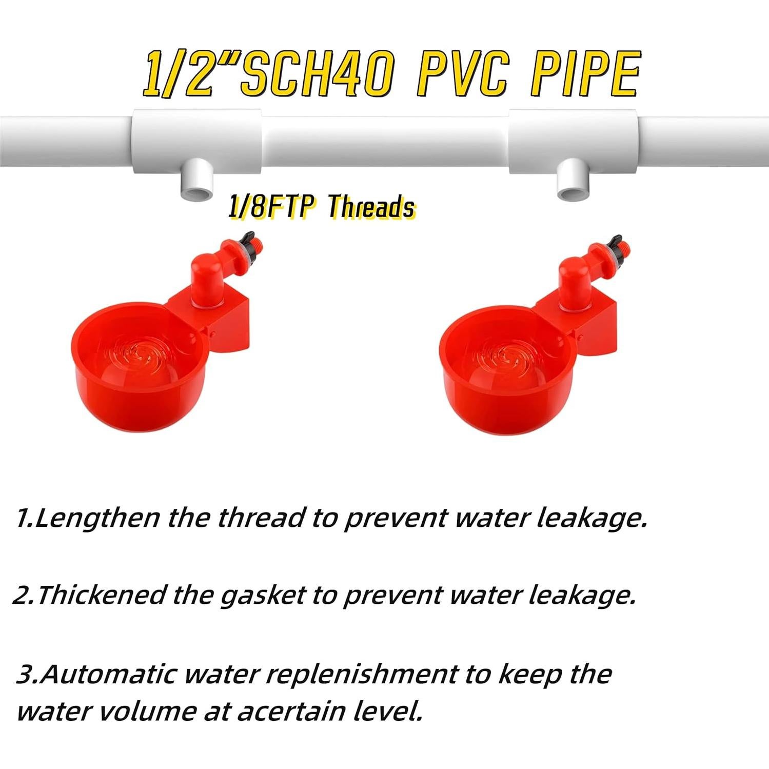 Paquete de 8 Tazas Automáticas para Beber Agua de Pollos AQWXC