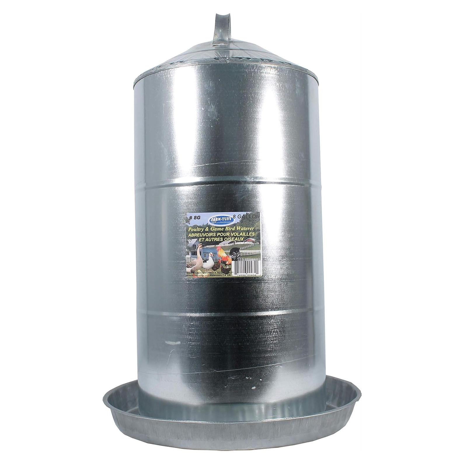 Bebedero Galvanizado FARM-TUFF 30.28L para Aves - Doble Pared