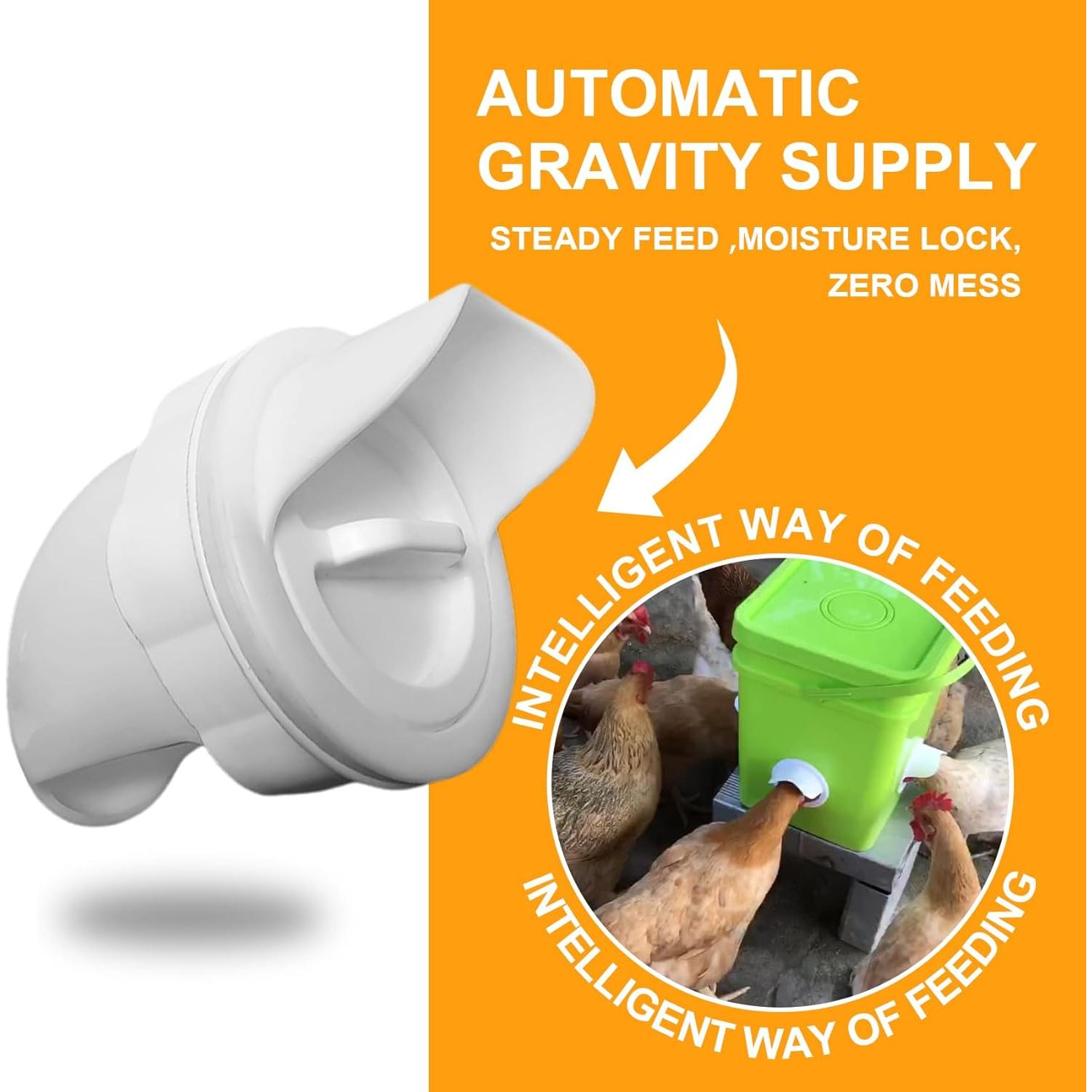 Kit de Comederos Automáticos para Gallinas TNDCKP 3 Puertos