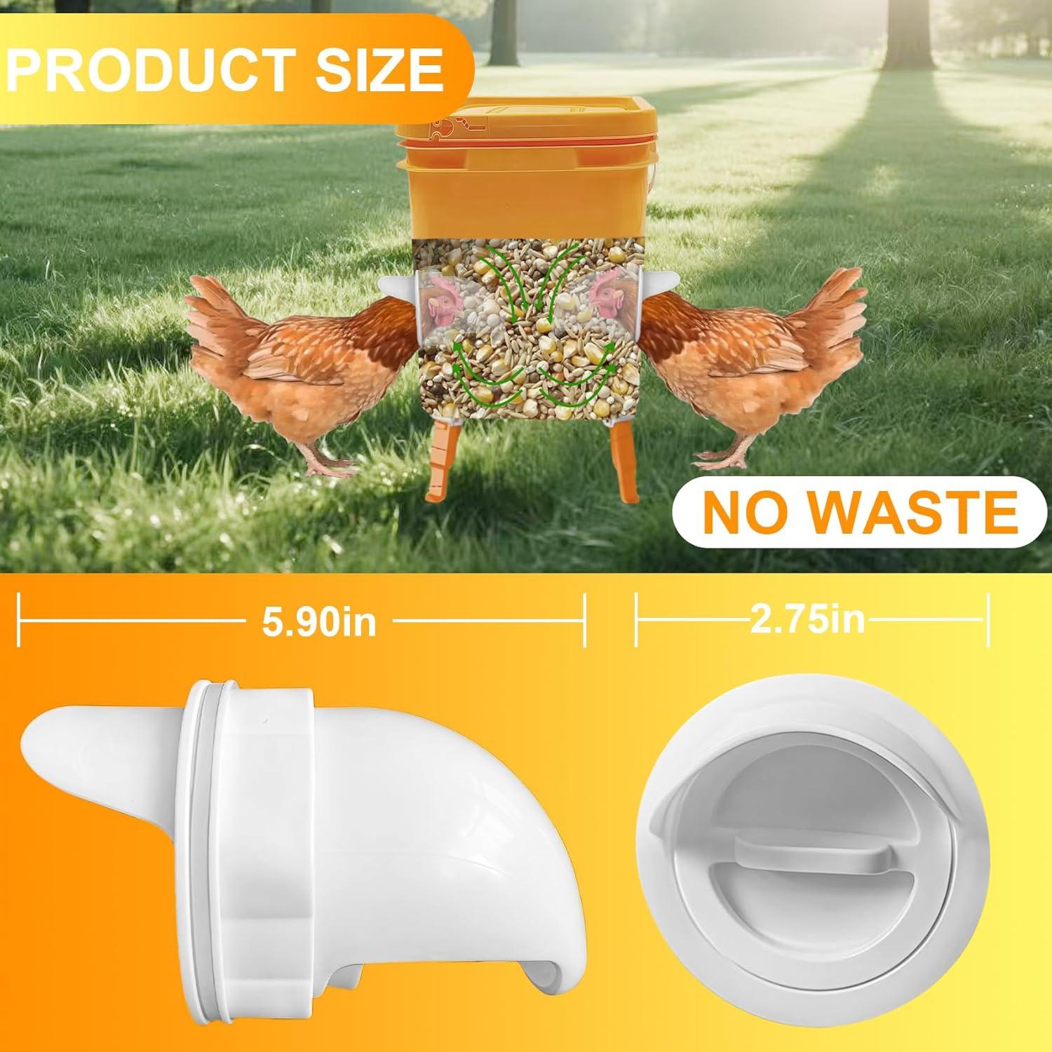 Kit de Comederos Automáticos para Gallinas TNDCKP 3 Puertos