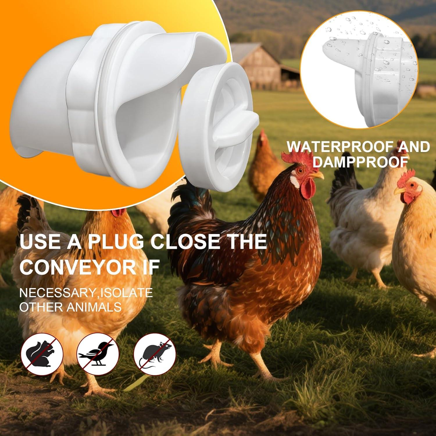 Kit de Comederos Automáticos para Gallinas TNDCKP 3 Puertos