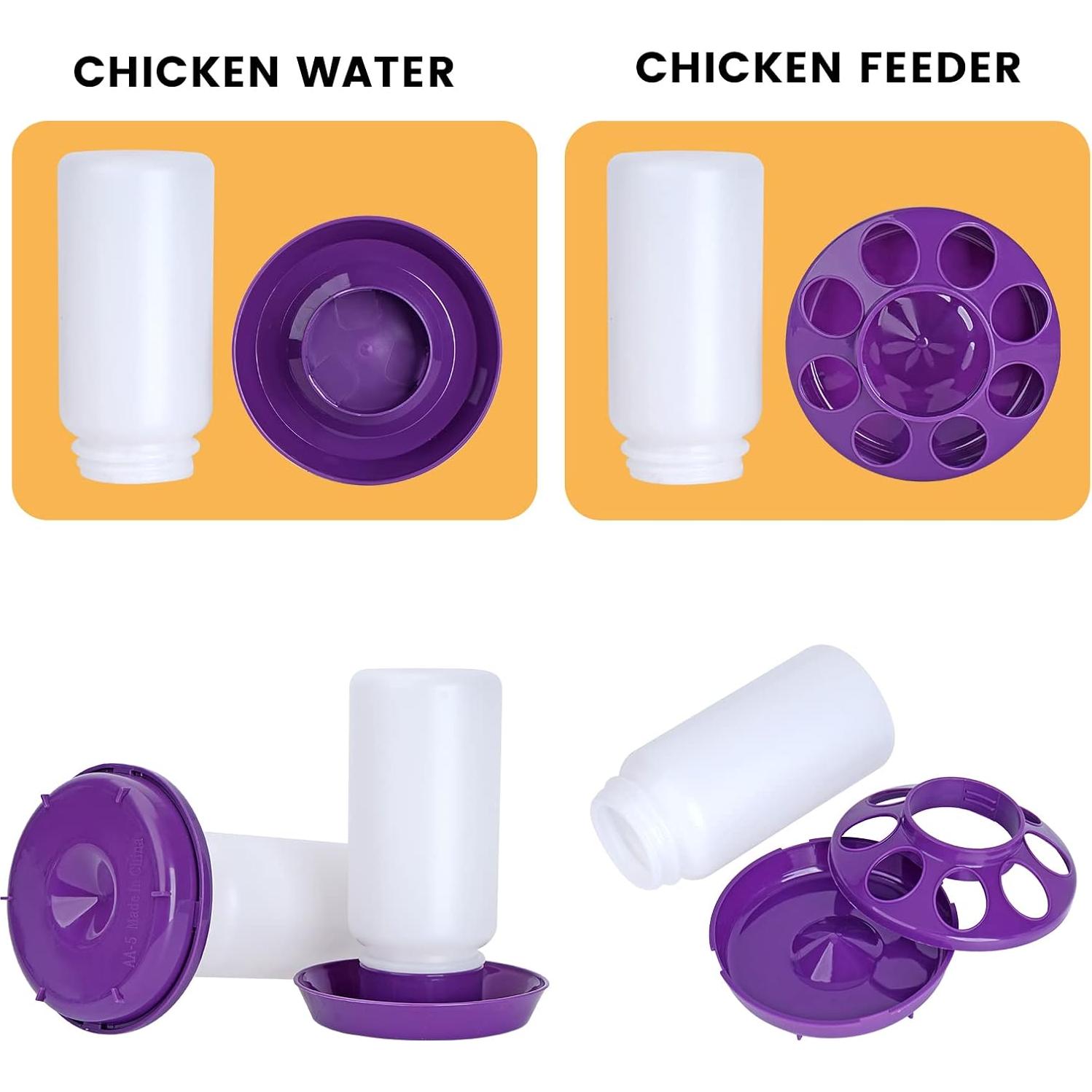 Kit de Comedero y Bebedero para Pollos NAOEDEAH 1L Púrpura