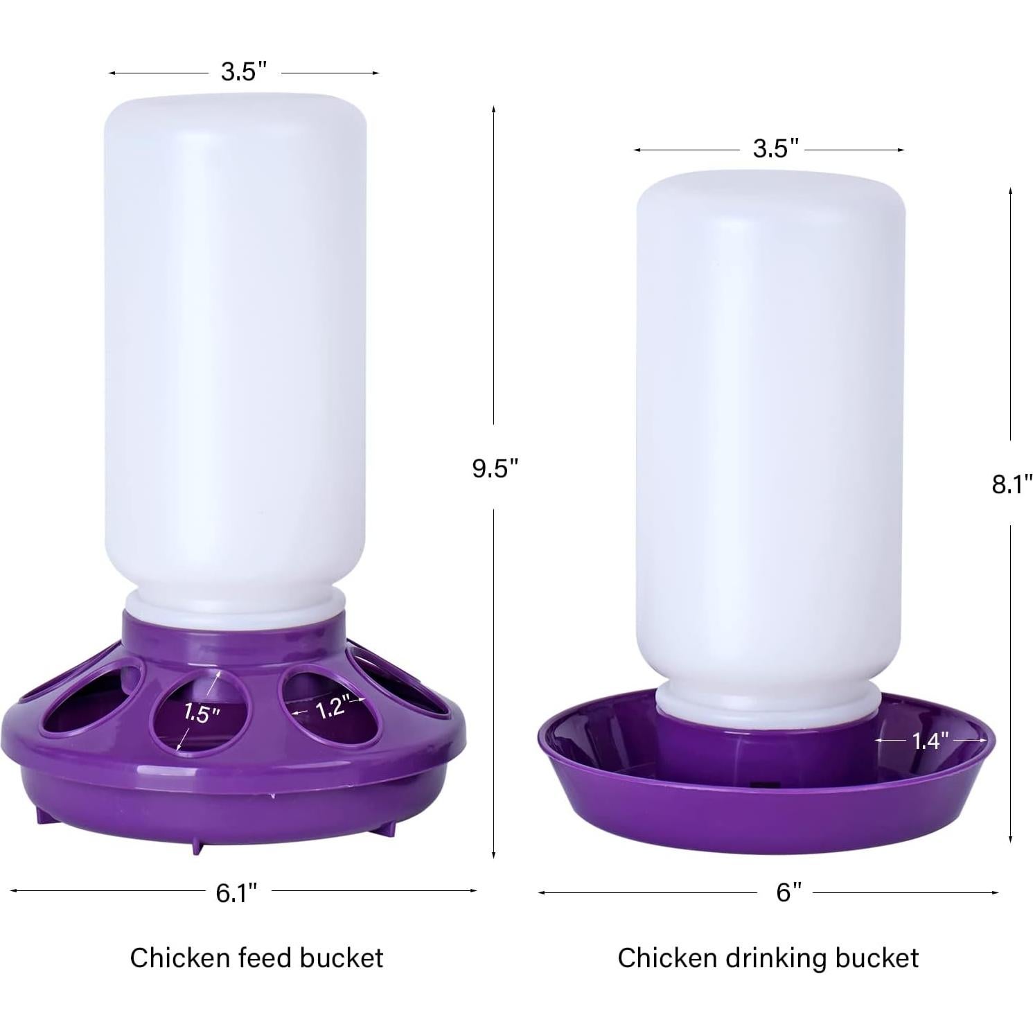 Kit de Comedero y Bebedero para Pollos NAOEDEAH 1L Púrpura