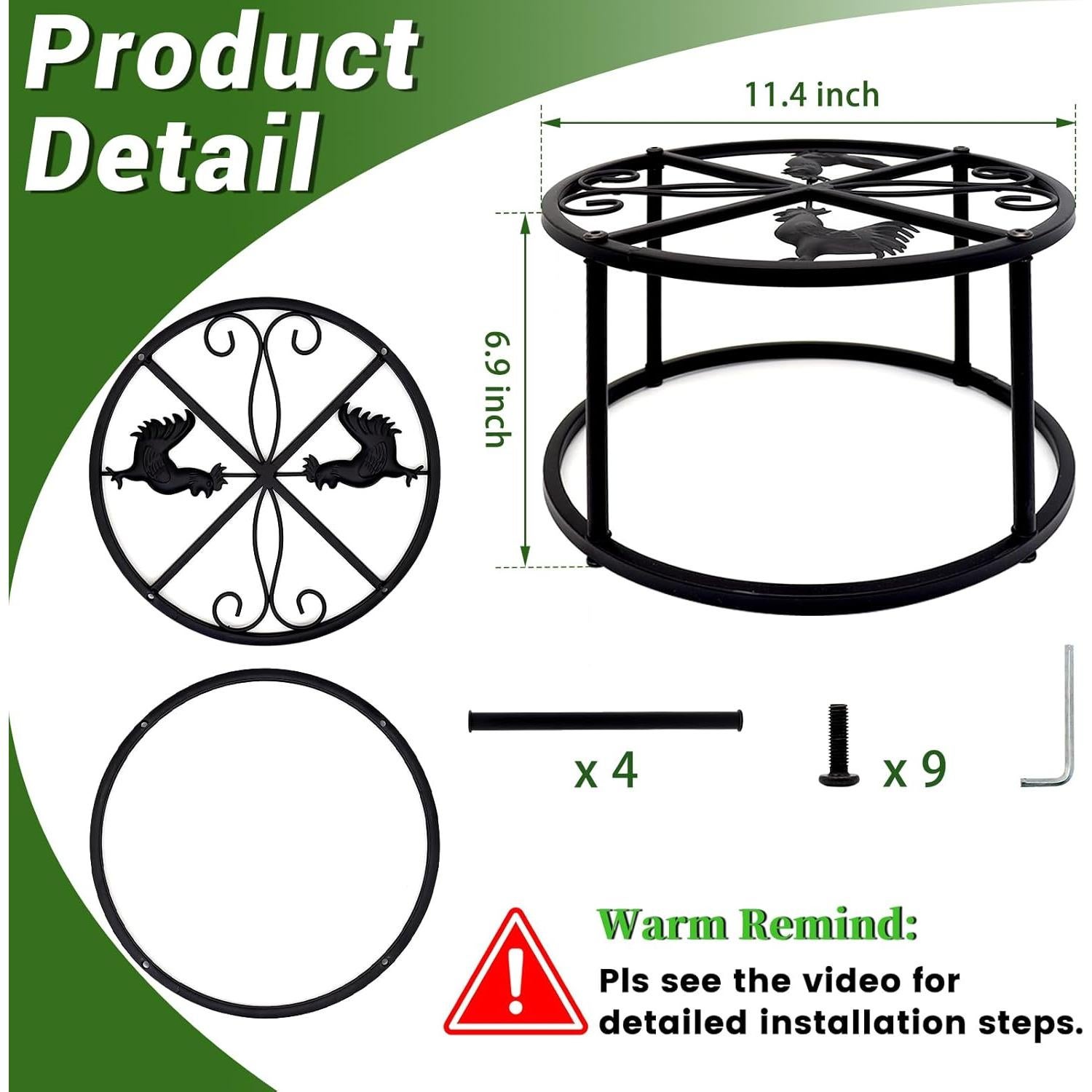 Soporte de Metal para Comedero y Bebedero de Pollos Beyoogeem - 2 Piezas