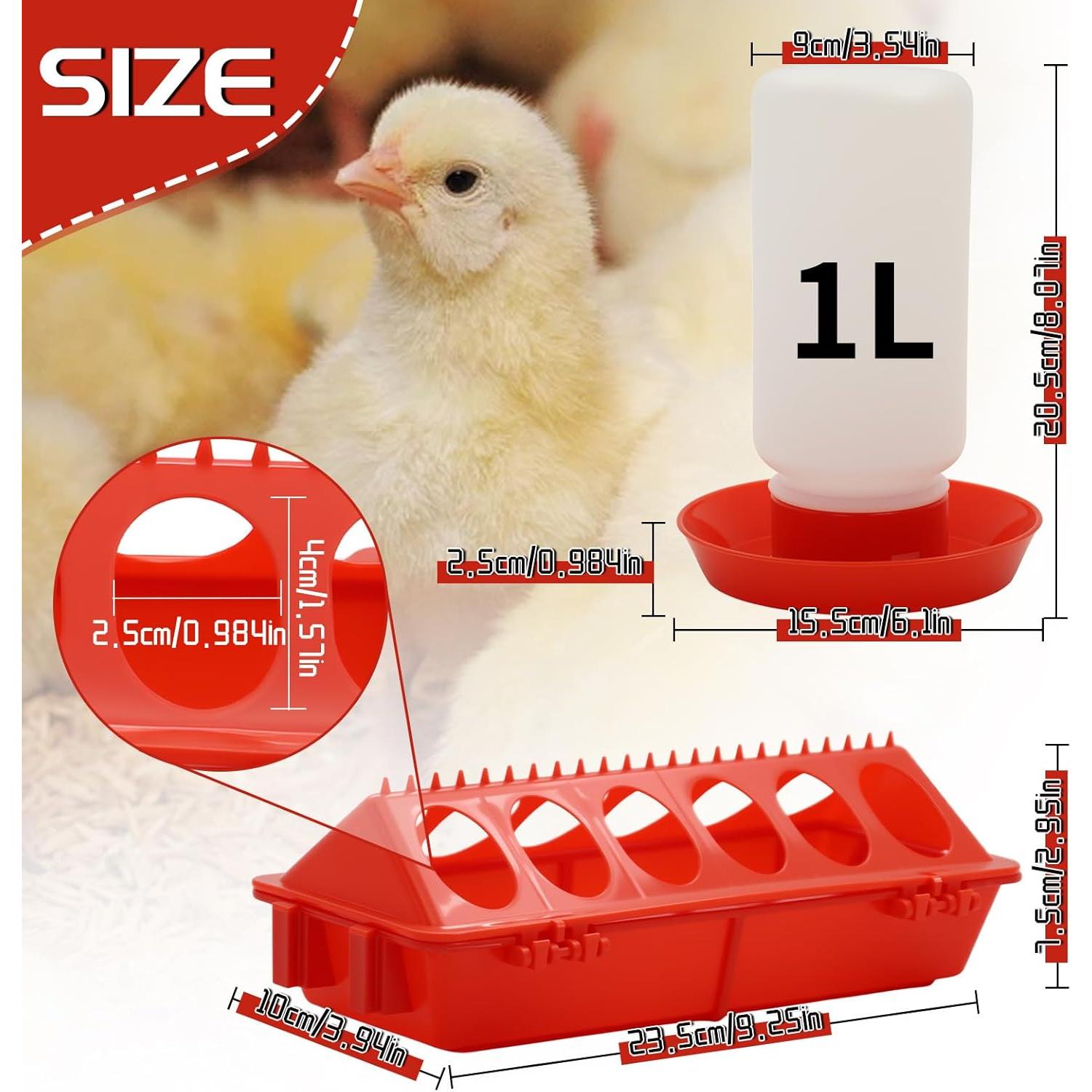 Kit de Alimentador y Bebedero para Pollitos Abustle Pig 1L