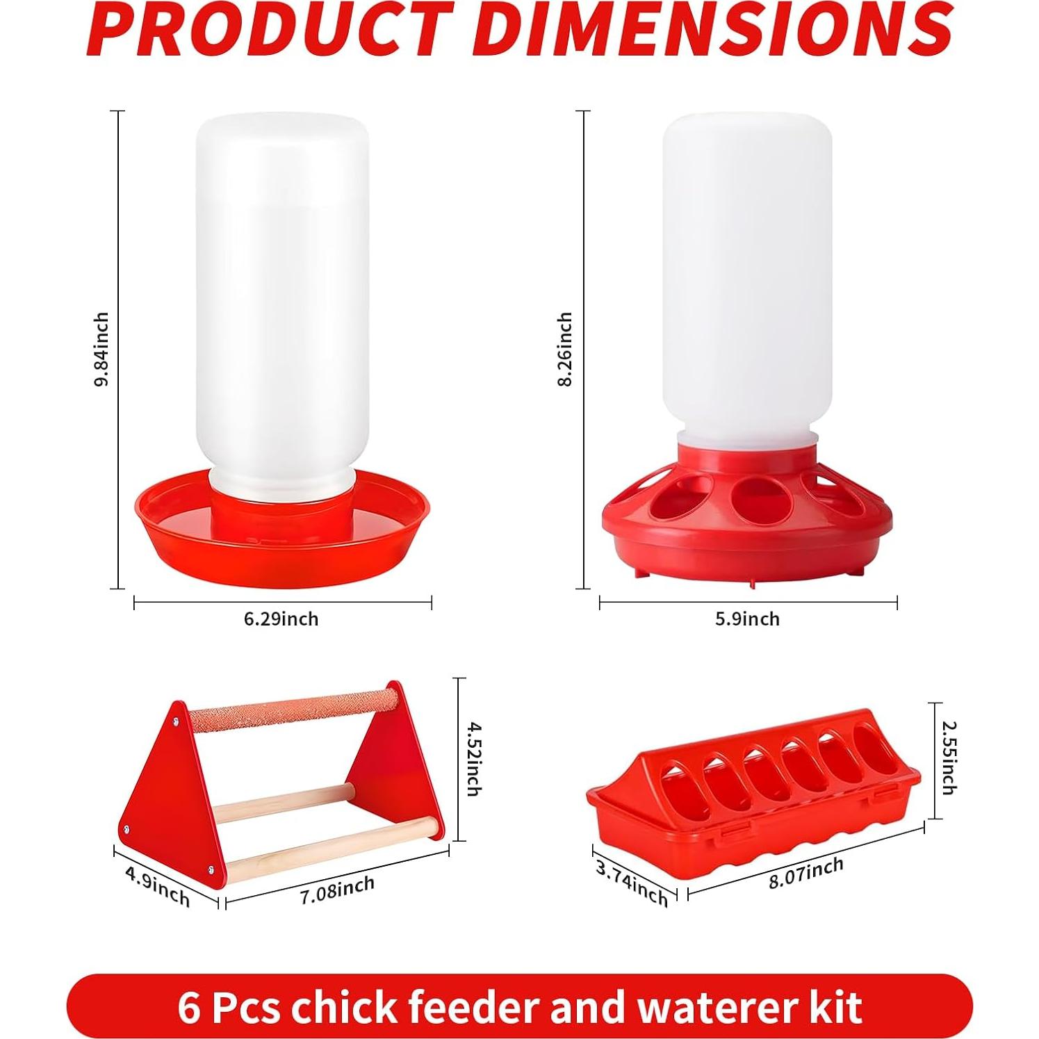 Kit de Inicio para Pollitos VibeHaven - 6 Piezas, Alimentador y Bebedero