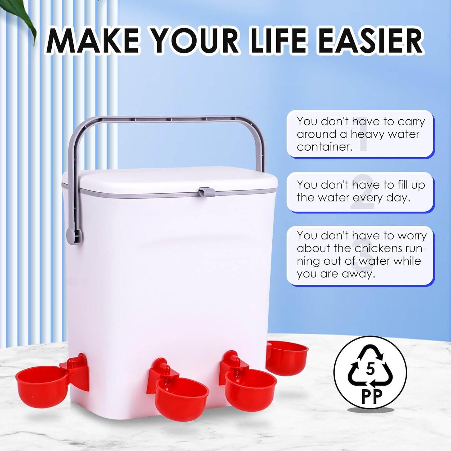 Abrevadero Automático ZHEQOGZH 7.57L con Válvula Flotador