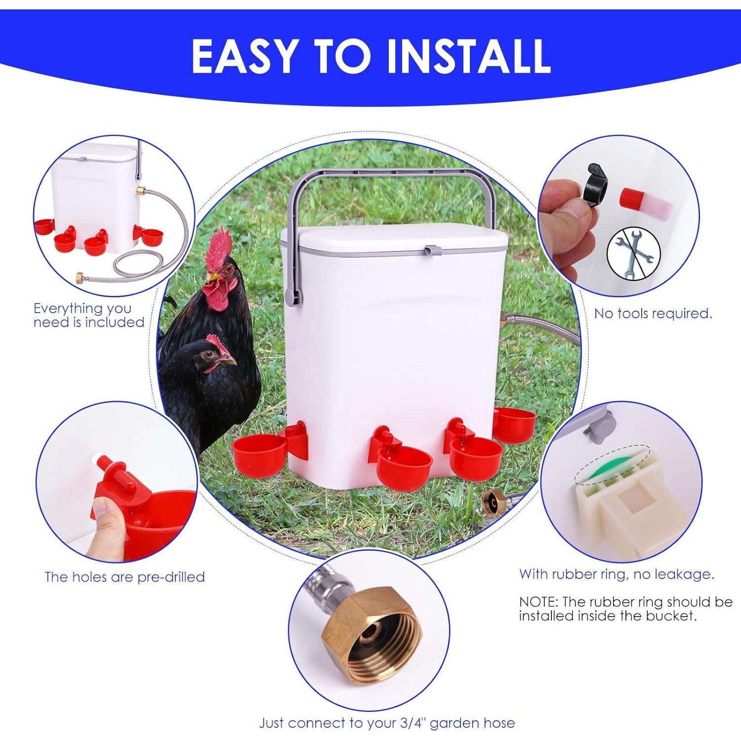 Abrevadero Automático ZHEQOGZH 7.57L con Válvula Flotador