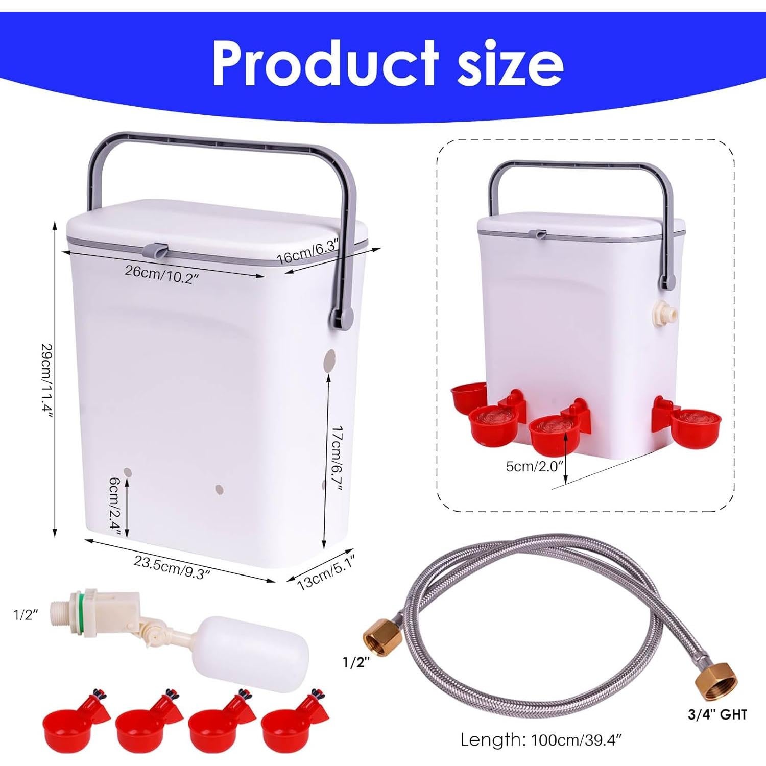 Abrevadero Automático ZHEQOGZH 7.57L con Válvula Flotador