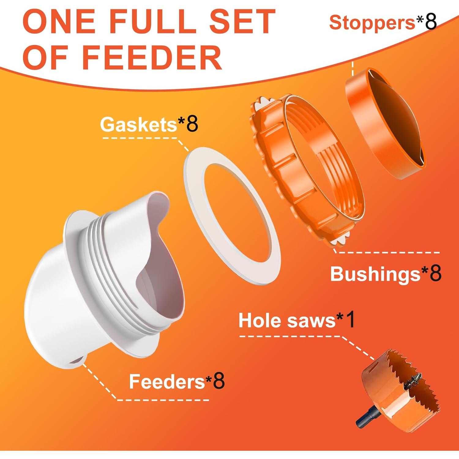 Comedero Automático para Pollos ZenxyHoC con 8 Puertos