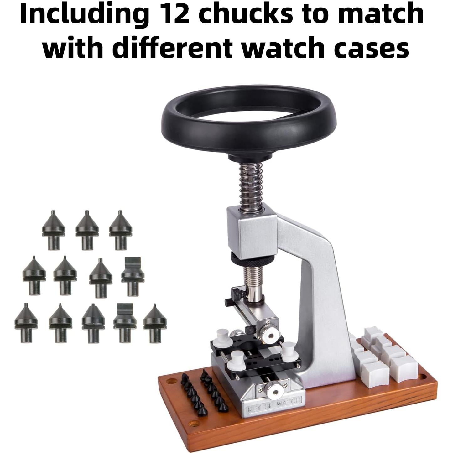 Abridor de Reloj Boaieirsa 5700 con 12 Mordazas y Base de Metal