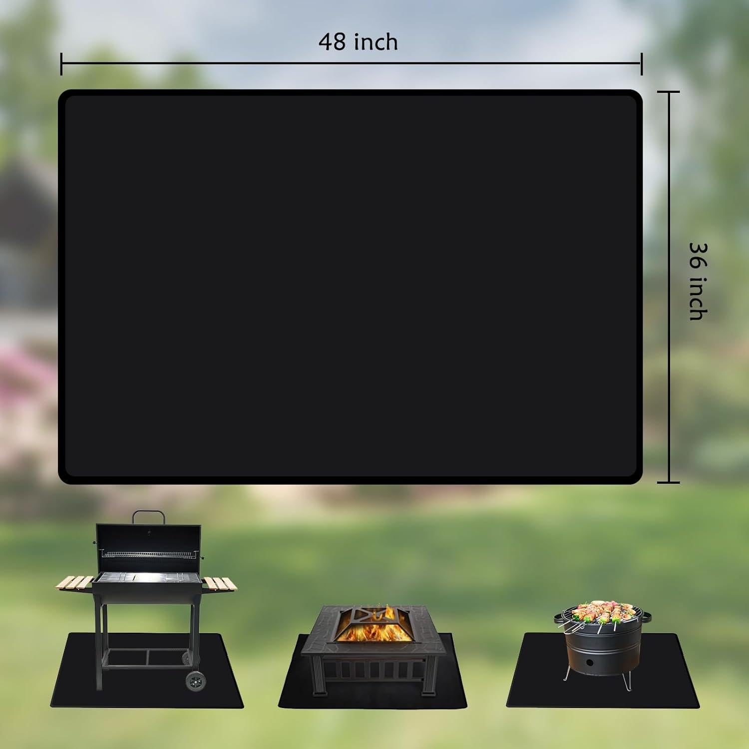 Mat para Parrilla ForestForge 48x36" Resistente al Fuego y Agua
