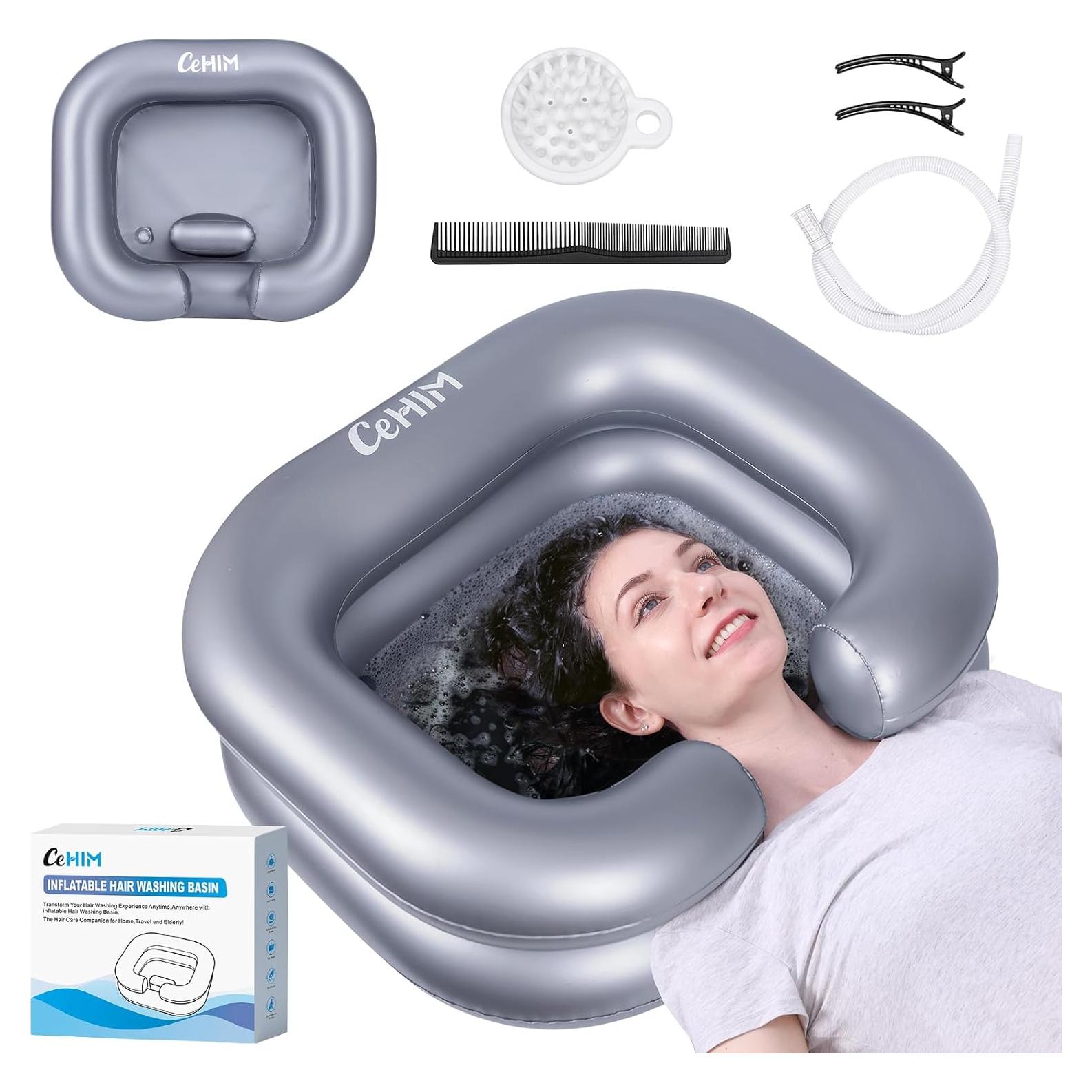 Bañera Inflable para Lavado de Cabello Cehim Plata 61x50x20 cm