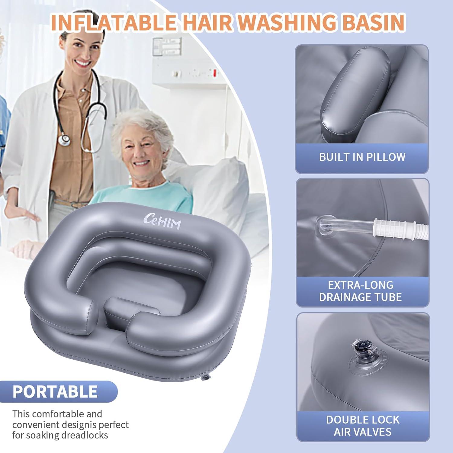 Bañera Inflable para Lavado de Cabello Cehim Plata 61x50x20 cm