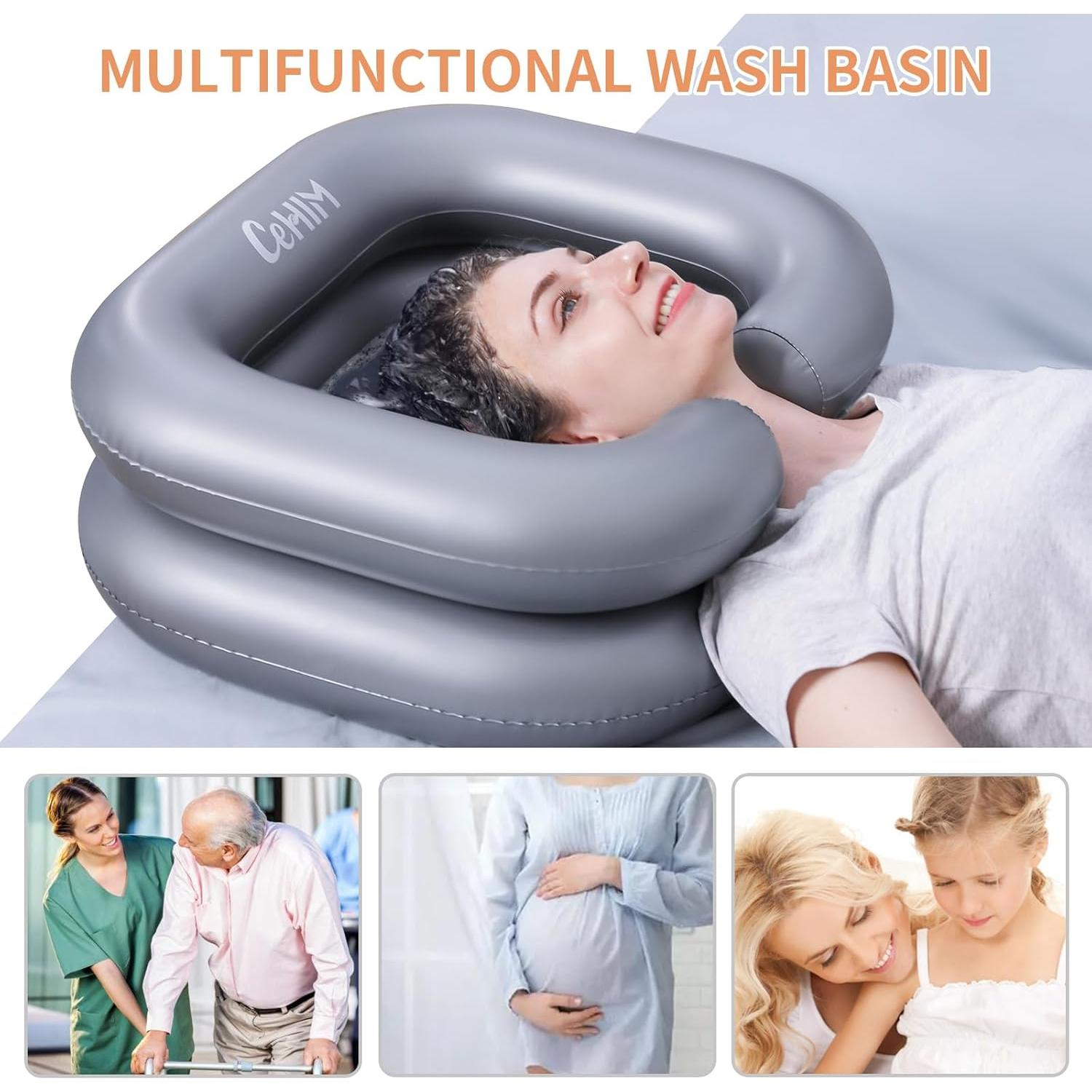 Bañera Inflable para Lavado de Cabello Cehim Plata 61x50x20 cm