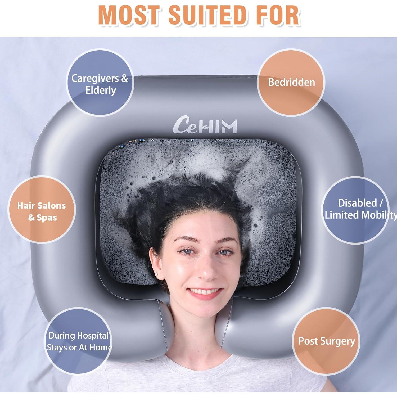 Bañera Inflable para Lavado de Cabello Cehim Plata 61x50x20 cm