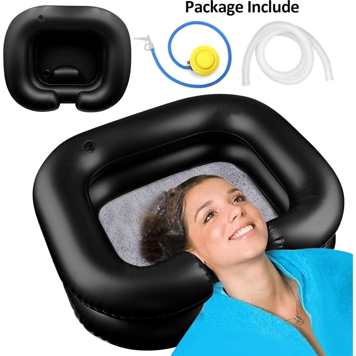 Basin de Lavado de Cabello Inflable BIRDDIE Negro 58x52x19cm