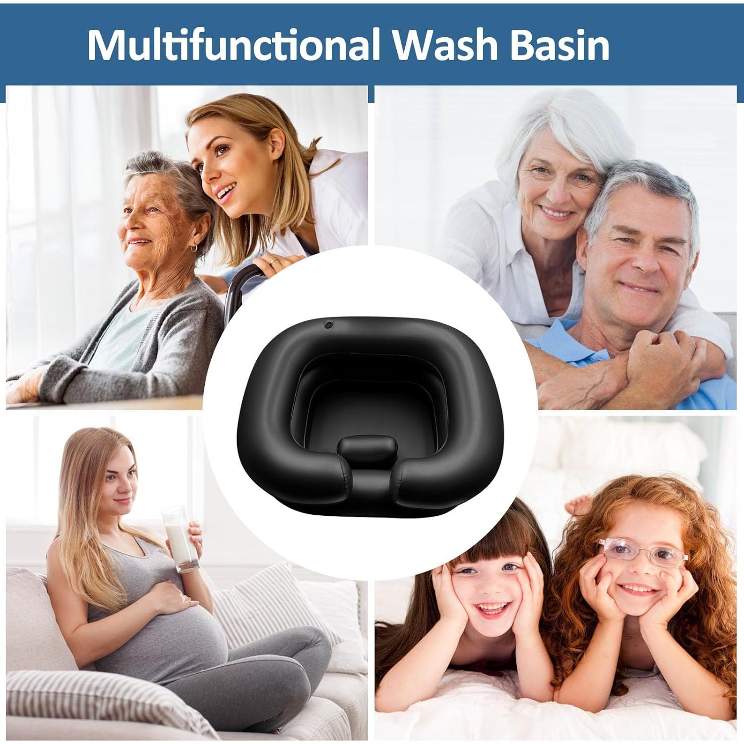 Basin de Lavado de Cabello Inflable BIRDDIE Negro 58x52x19cm