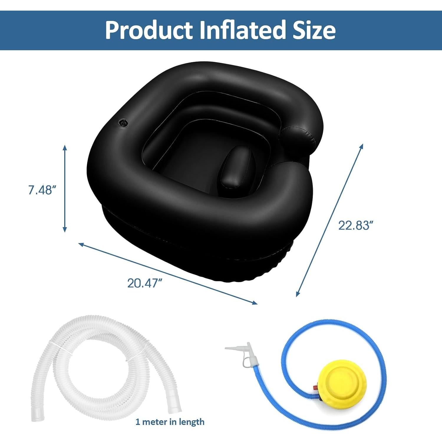 Basin de Lavado de Cabello Inflable BIRDDIE Negro 58x52x19cm