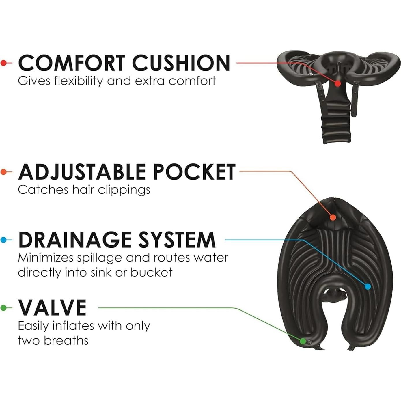 Lavabo Inflable Portátil Chrome Cherry para Lavar Cabello