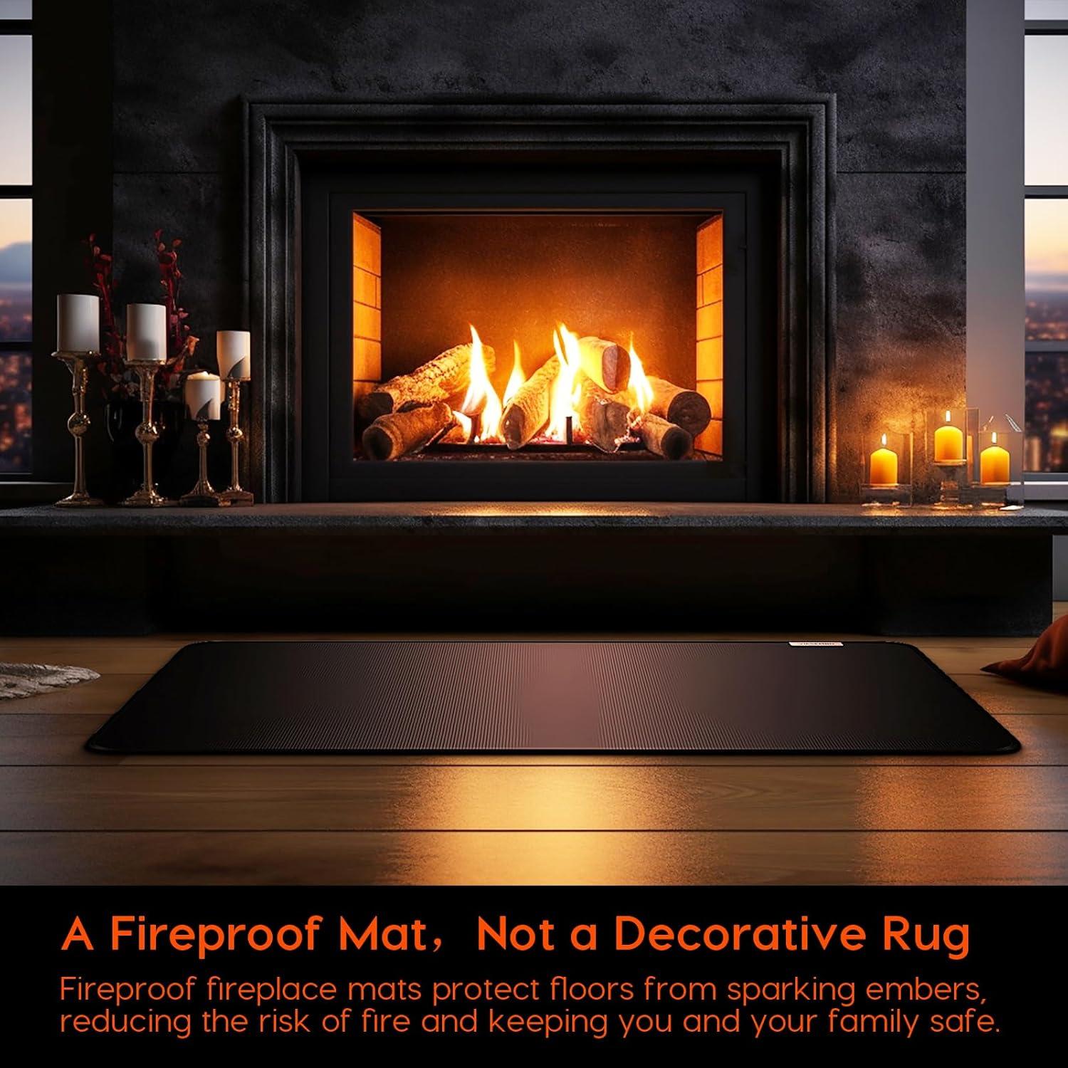 Alfombra a prueba de fuego Viesembo 101.6x61 cm antideslizante