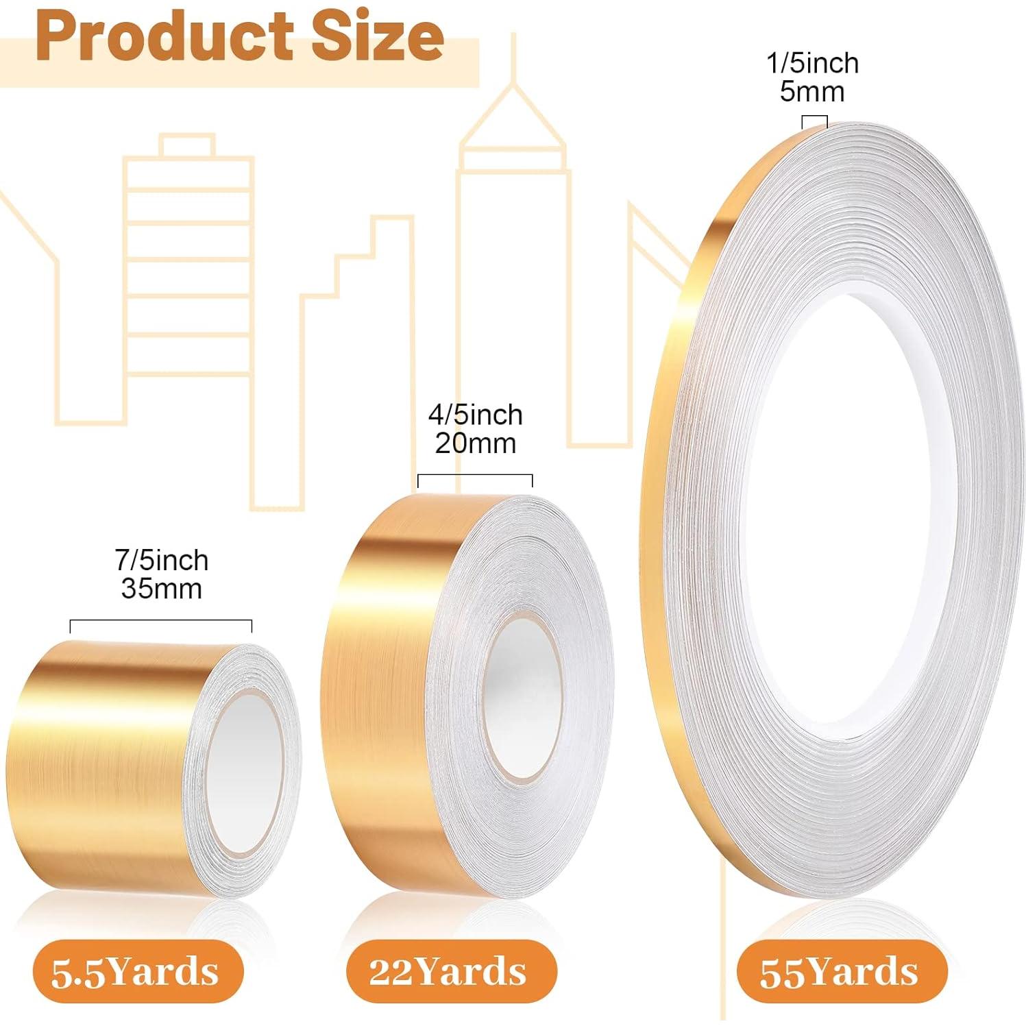 Cinta Washi Autoadhesiva Zonon 3 Rollos Oro 32.12x20.41cm