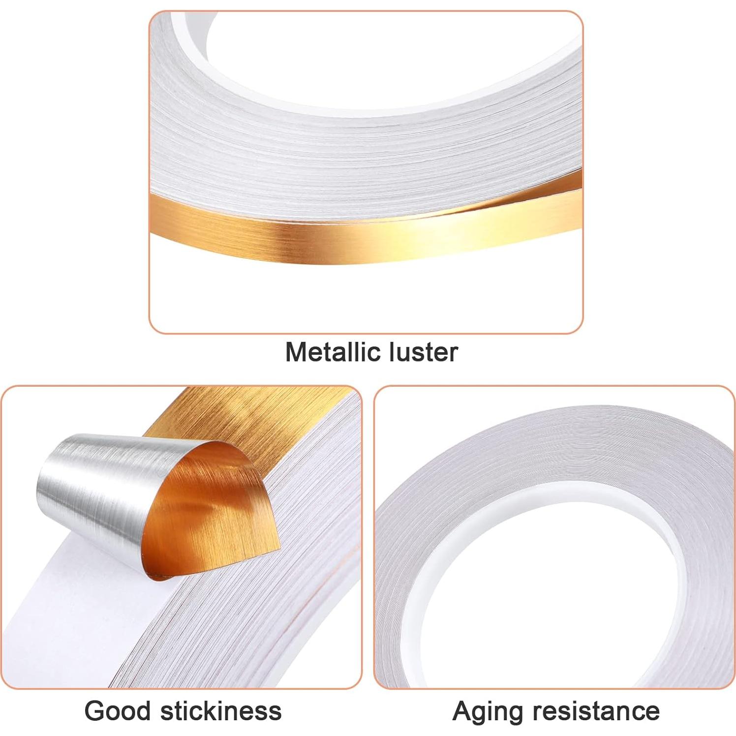 Cinta Washi Autoadhesiva Zonon 3 Rollos Oro 32.12x20.41cm