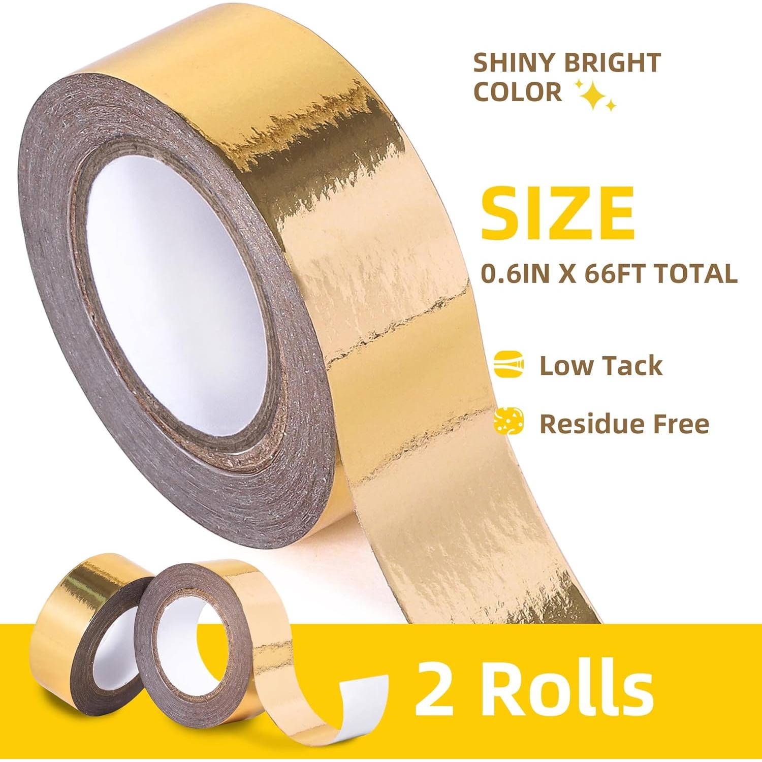 Cinta Washi de Foil Sólido TSSART Dorado 1.5 cm x 20 m