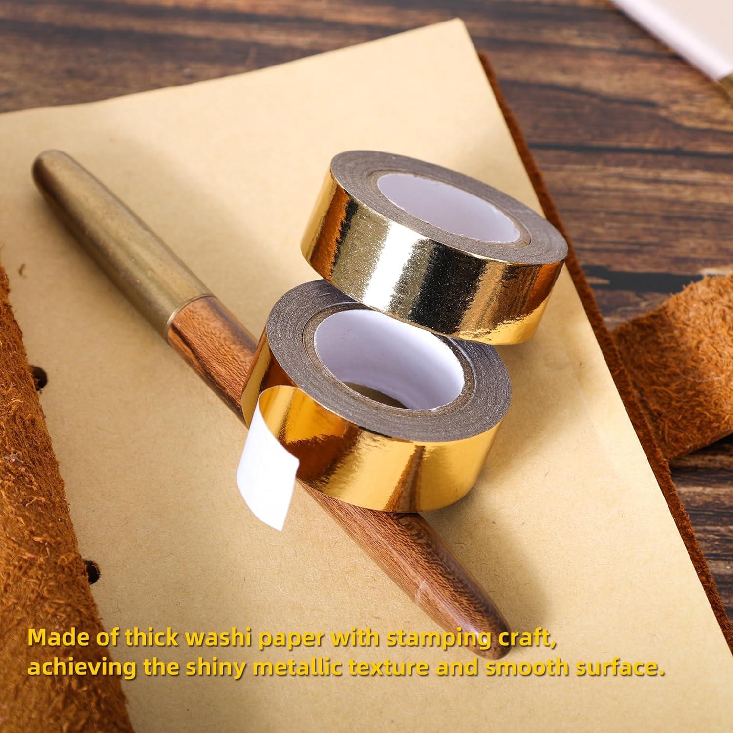 Cinta Washi de Foil Sólido TSSART Dorado 1.5 cm x 20 m