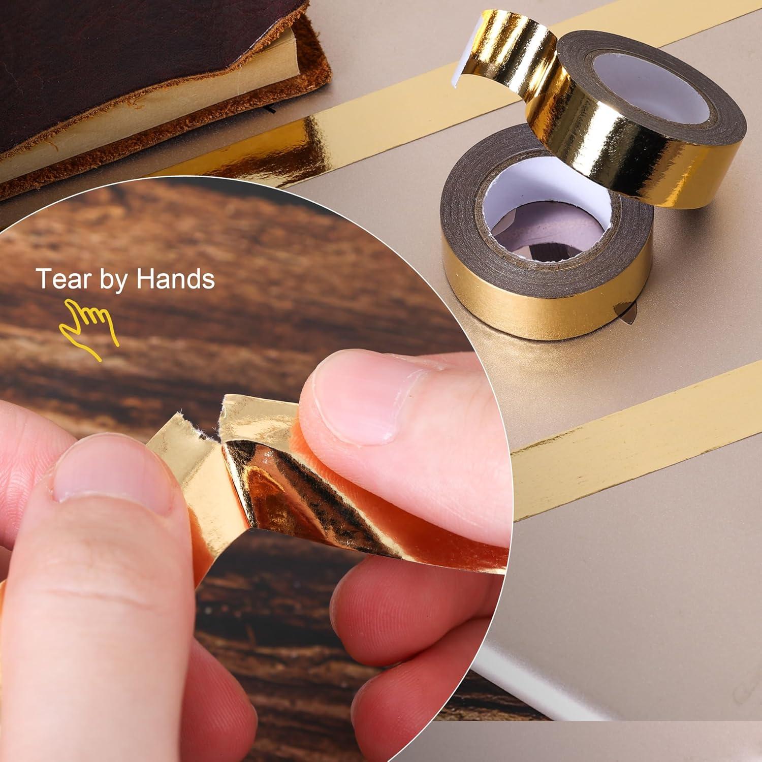 Cinta Washi de Foil Sólido TSSART Dorado 1.5 cm x 20 m