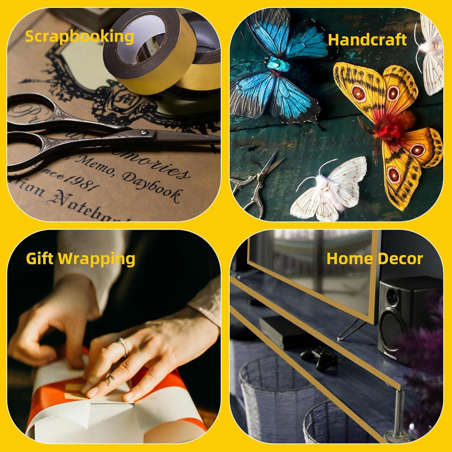 Cinta Washi de Foil Sólido TSSART Dorado 1.5 cm x 20 m